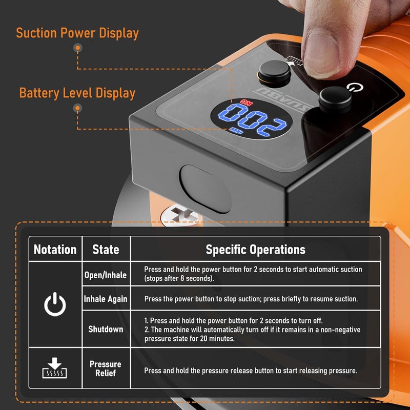 Procci Battery Suction Cup for Tiles, Glass, Marble, 440LBS/200 KG Suction Power, LCD Display, 2500 mAh Battery Up to 7 Hours (Suitable for Smooth Materials) - Image 5